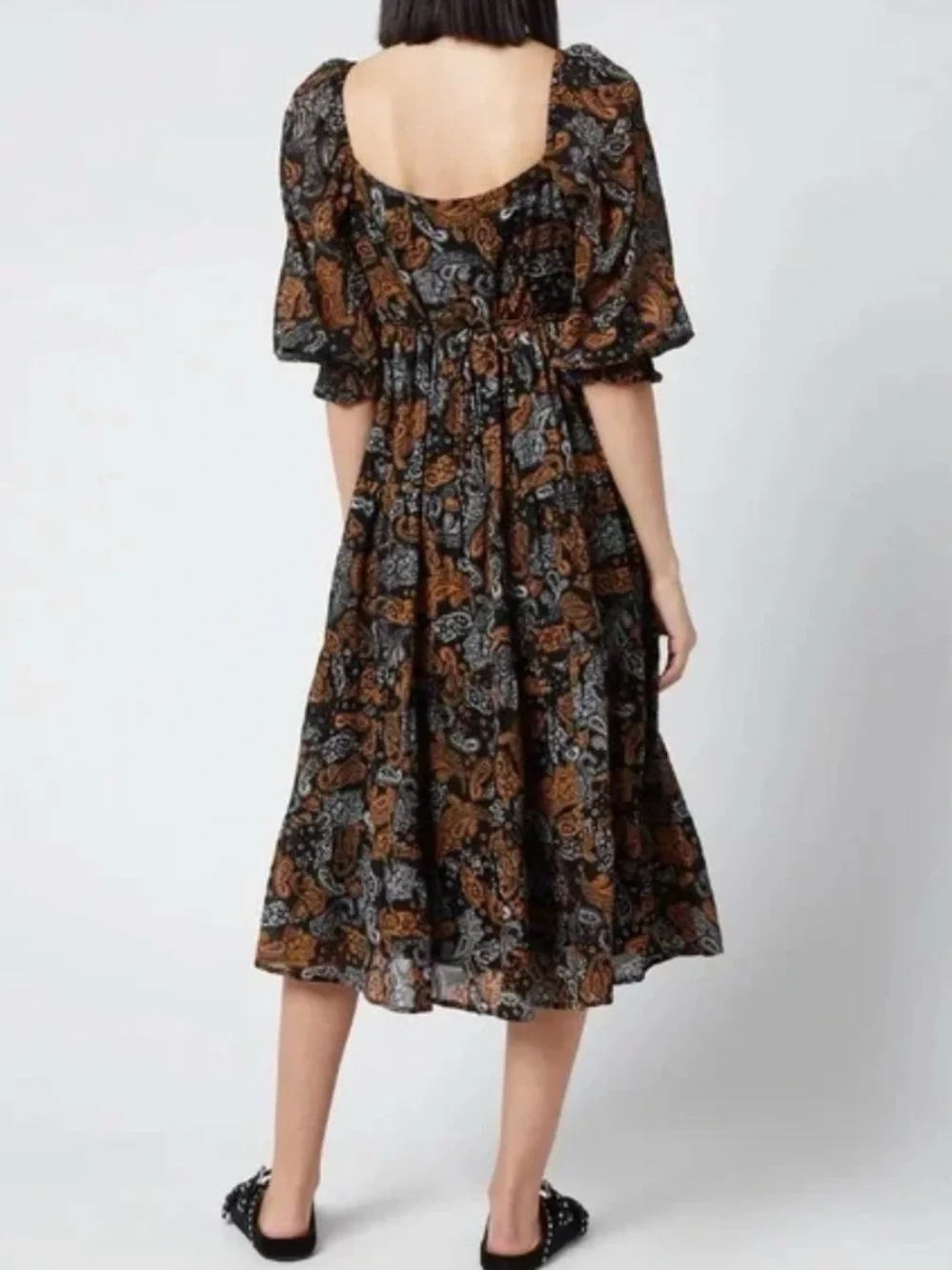 Faithfull the Brand Darsha Midi Dress in Ankara Paisley Print - Picture 3 of 8